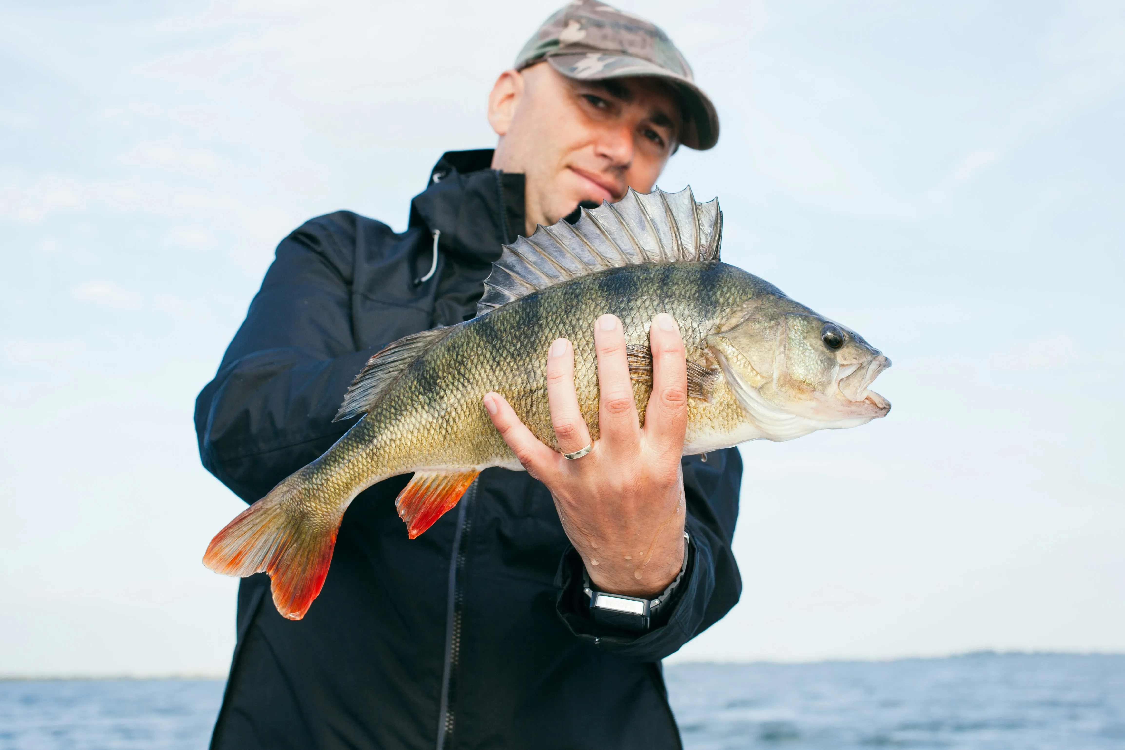 Angler fishing in the ocean
