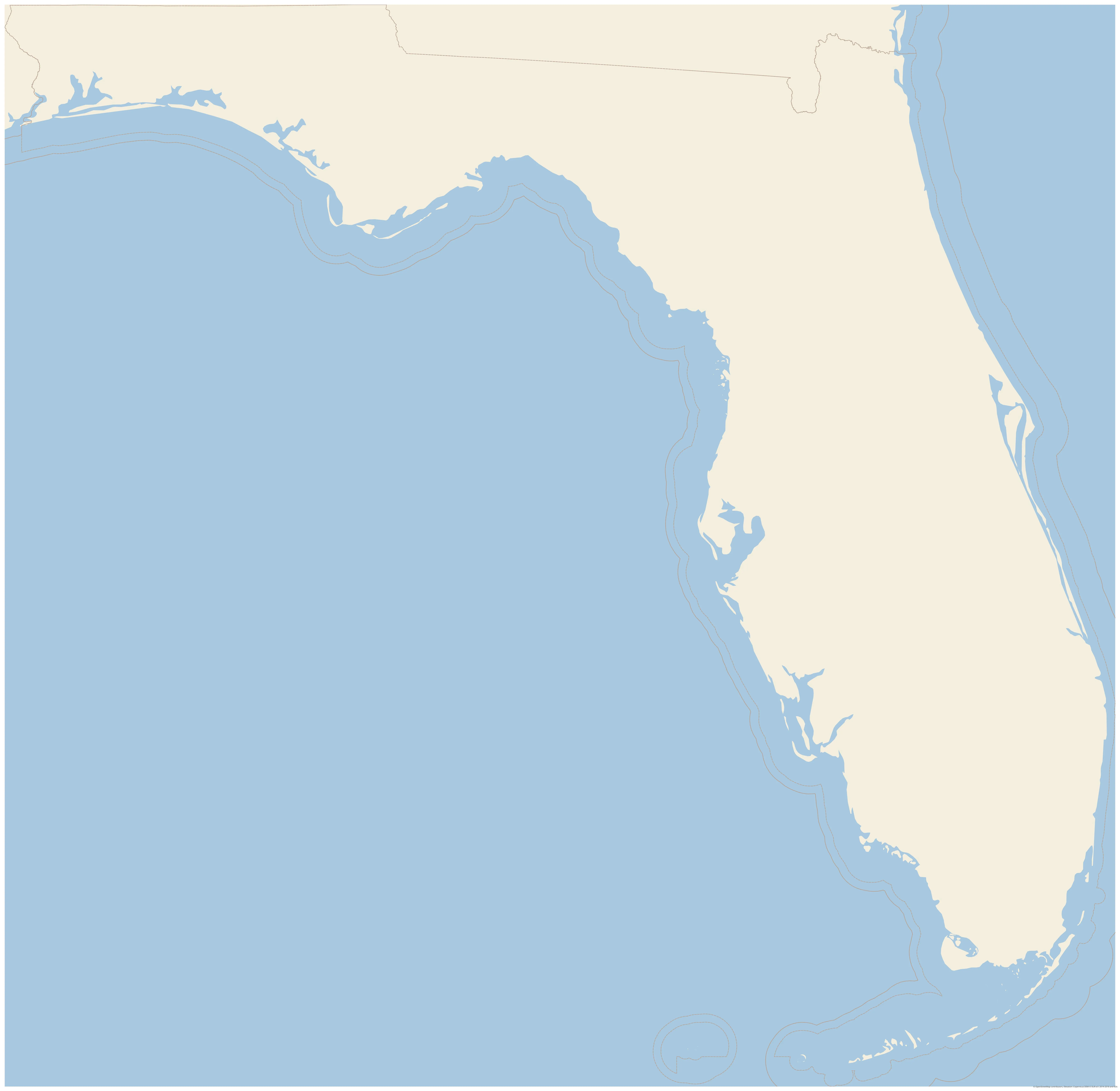 Topographic map of Florida