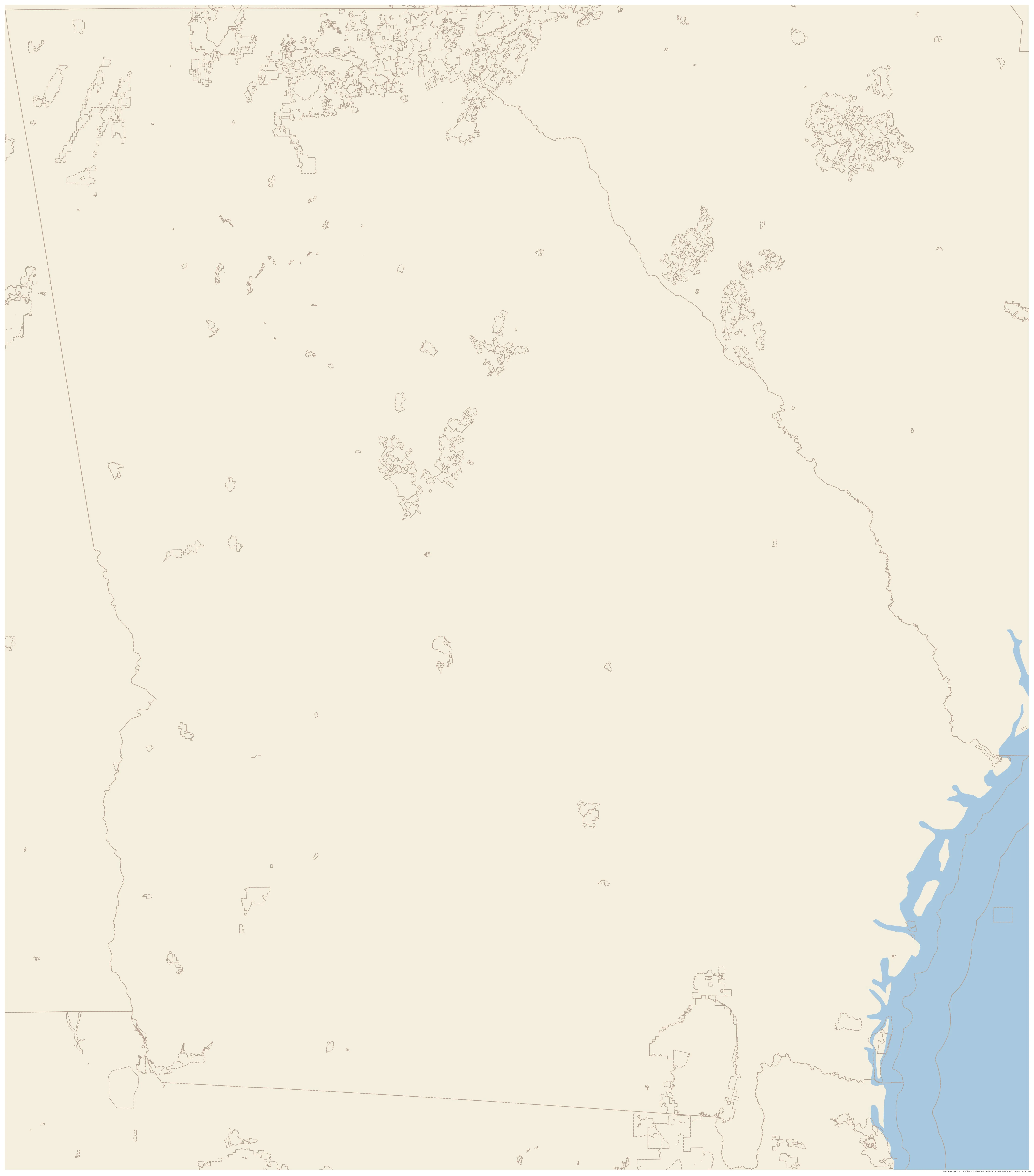 Topographic map of Georgia