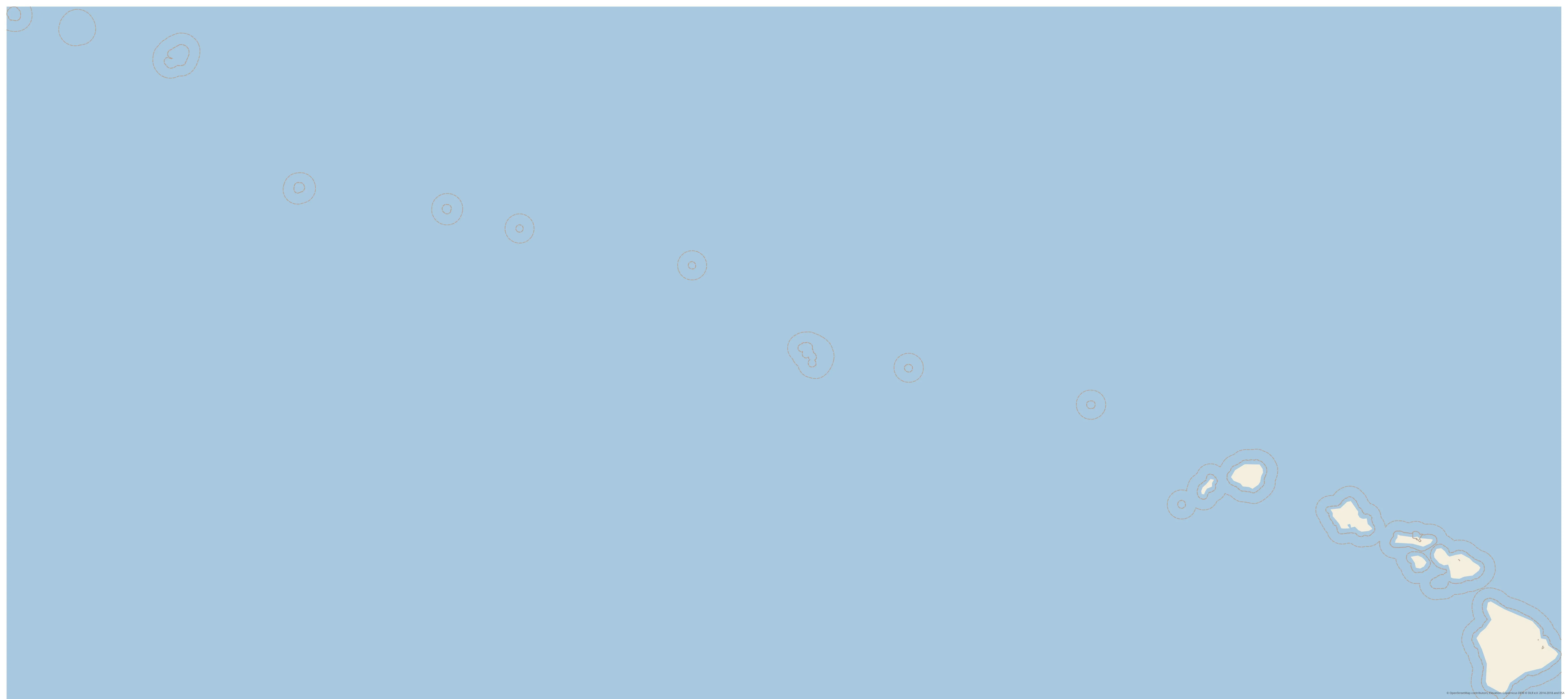 Topographic map of Hawaii