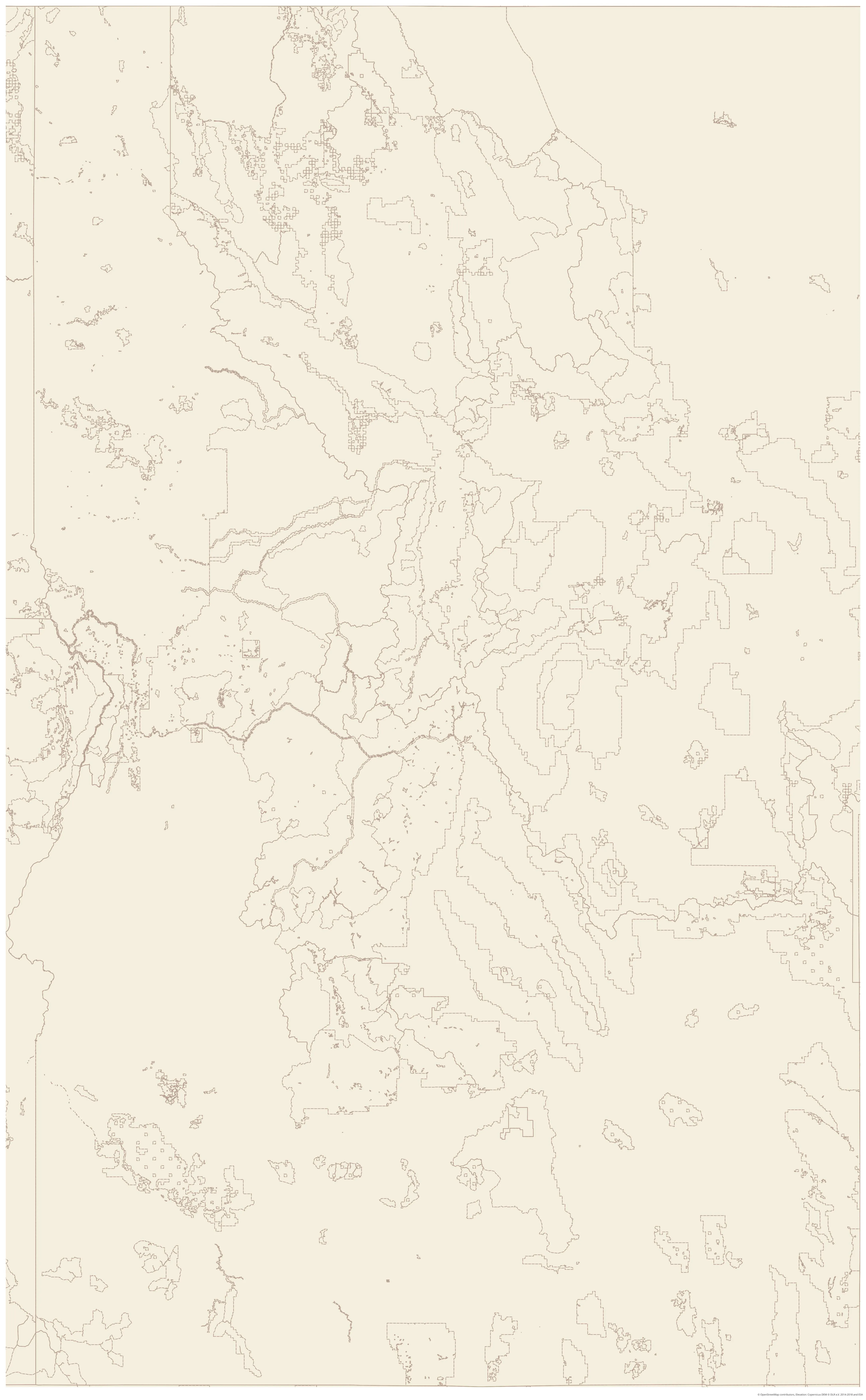 Topographic map of Idaho