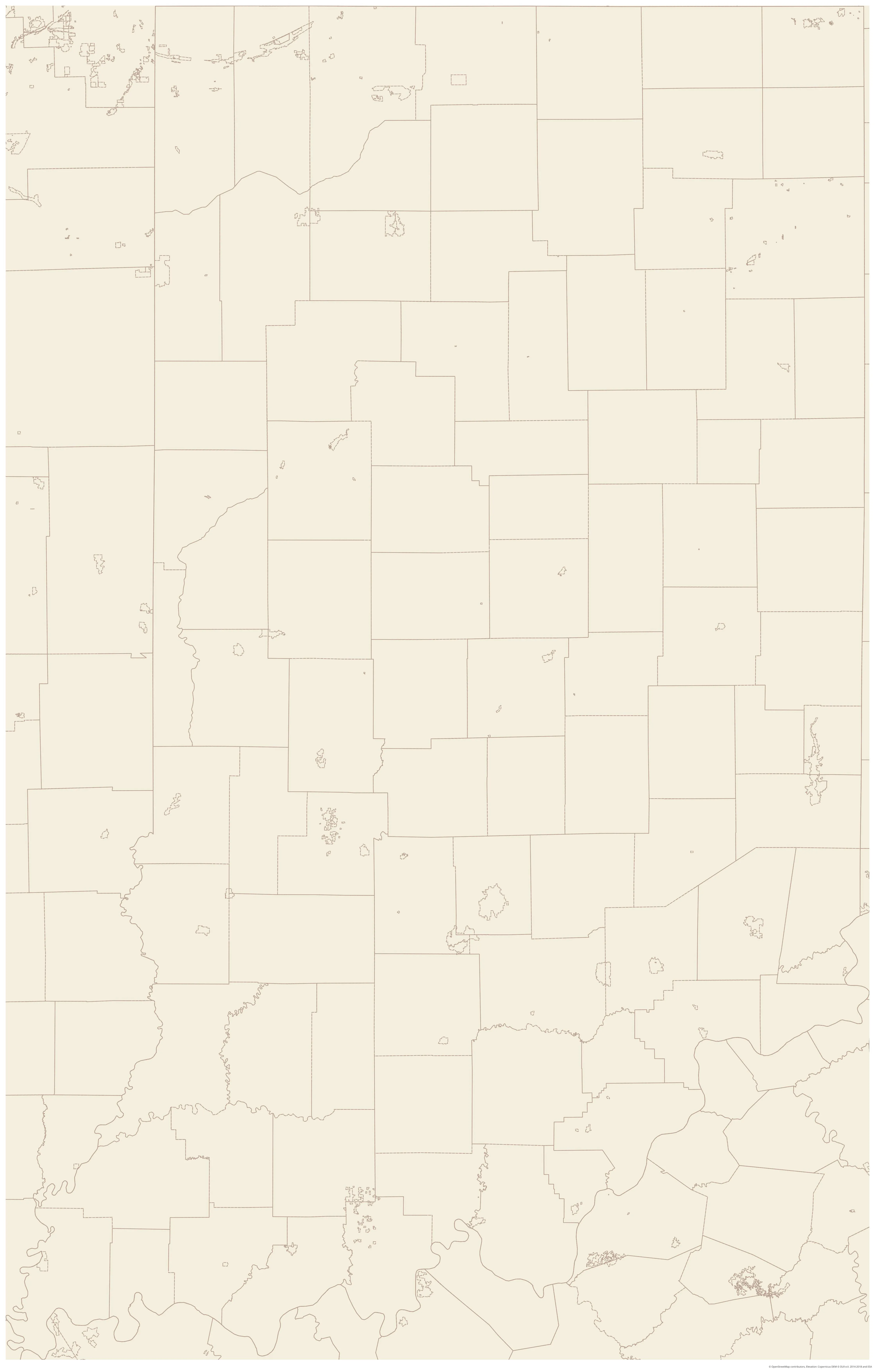 Topographic map of Indiana