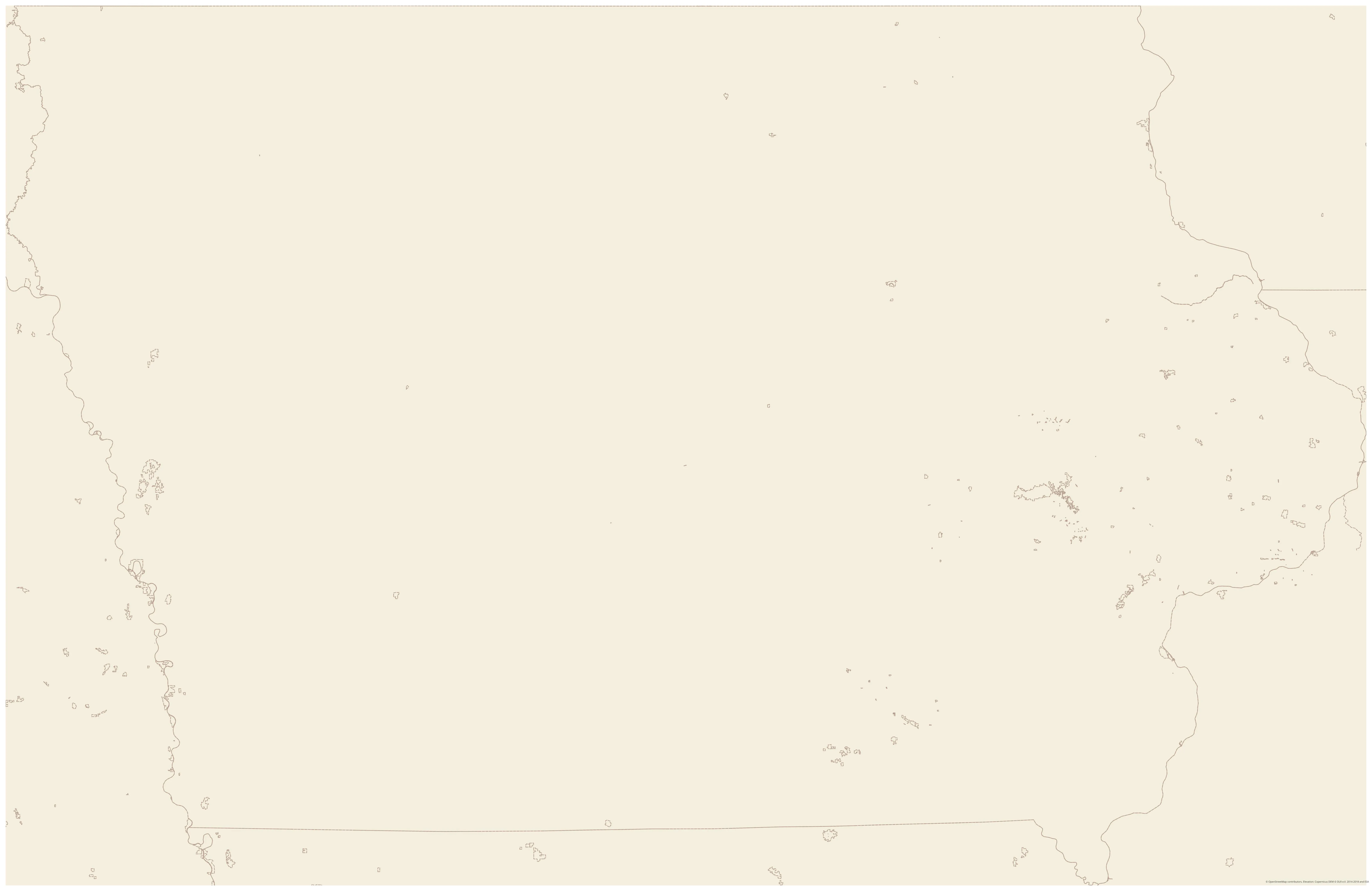 Topographic map of Iowa