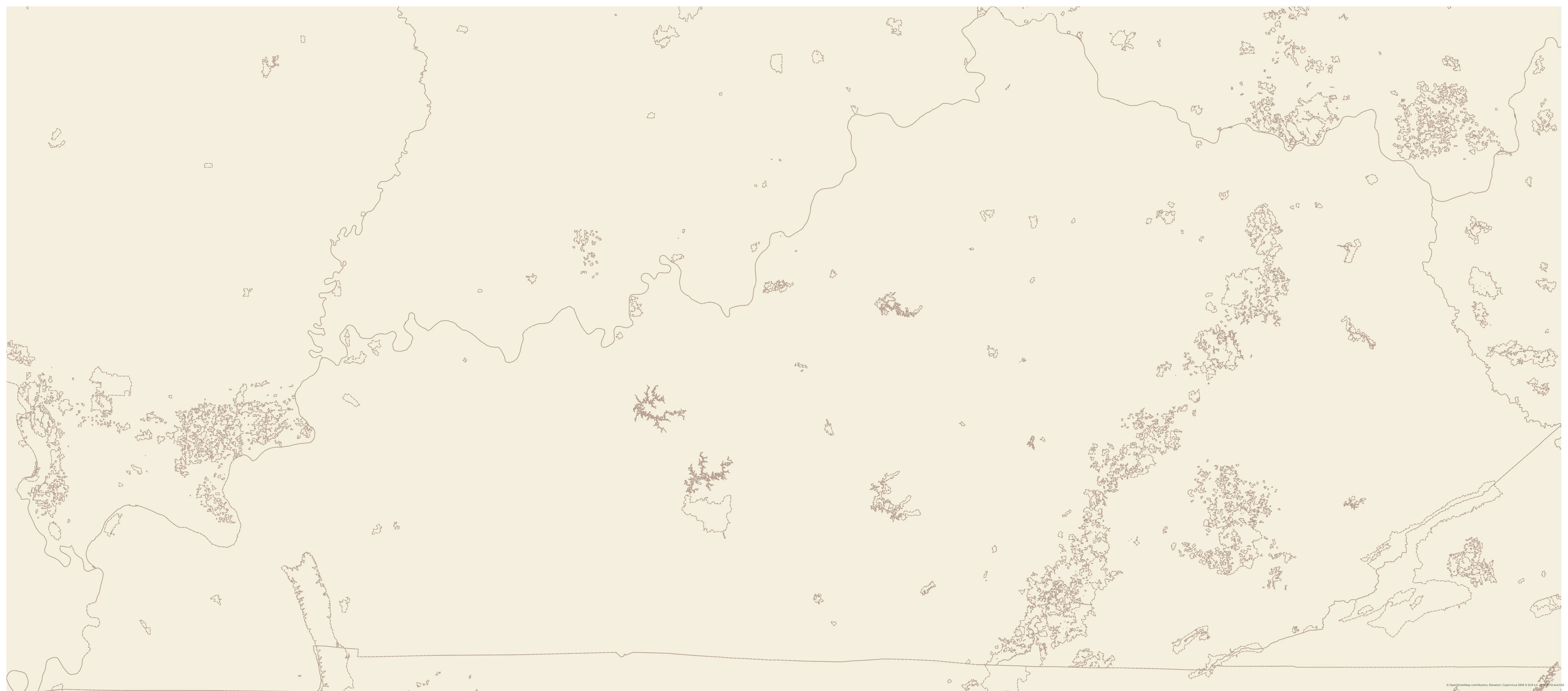 Topographic map of Kentucky