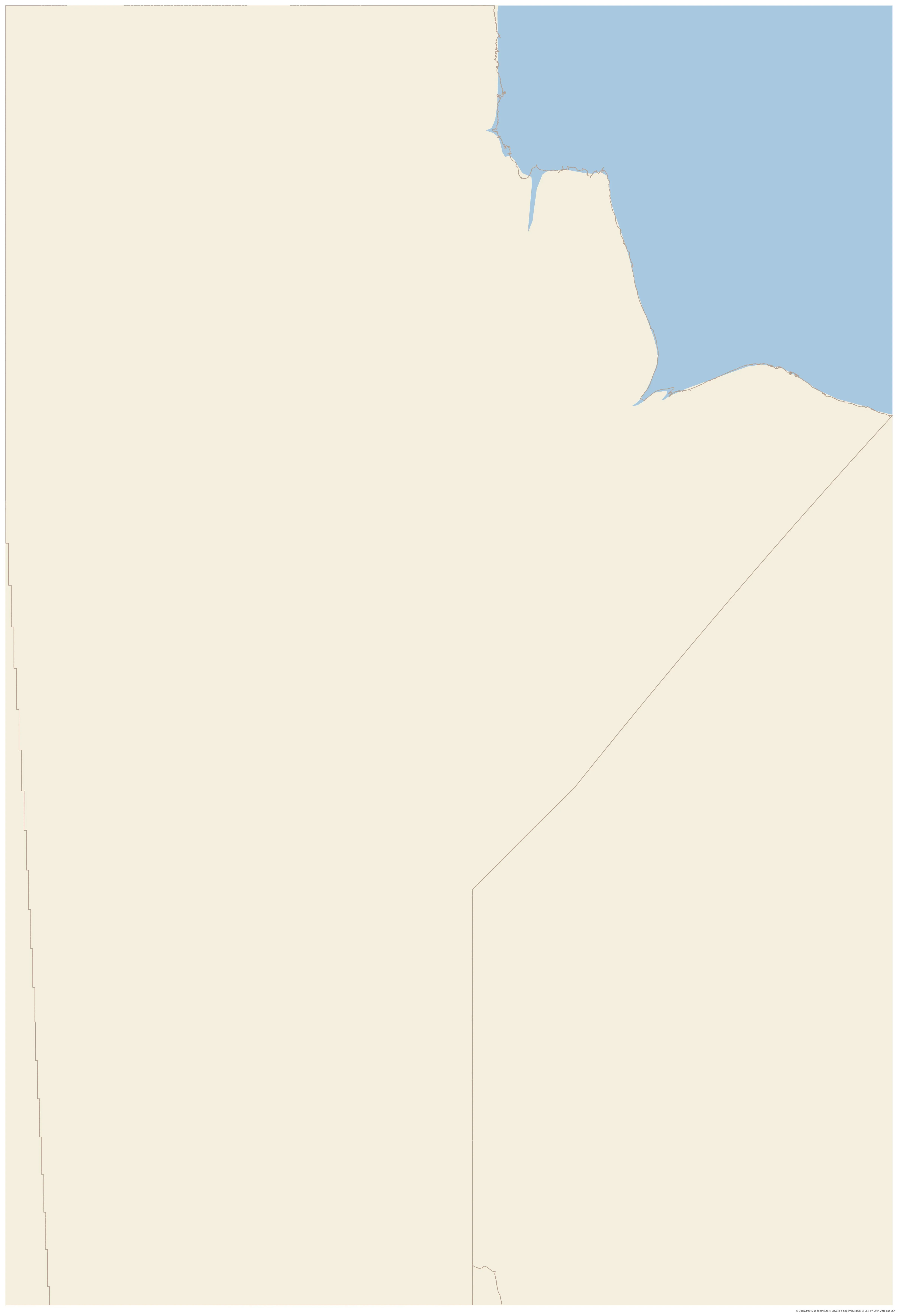 Topographic map of Manitoba