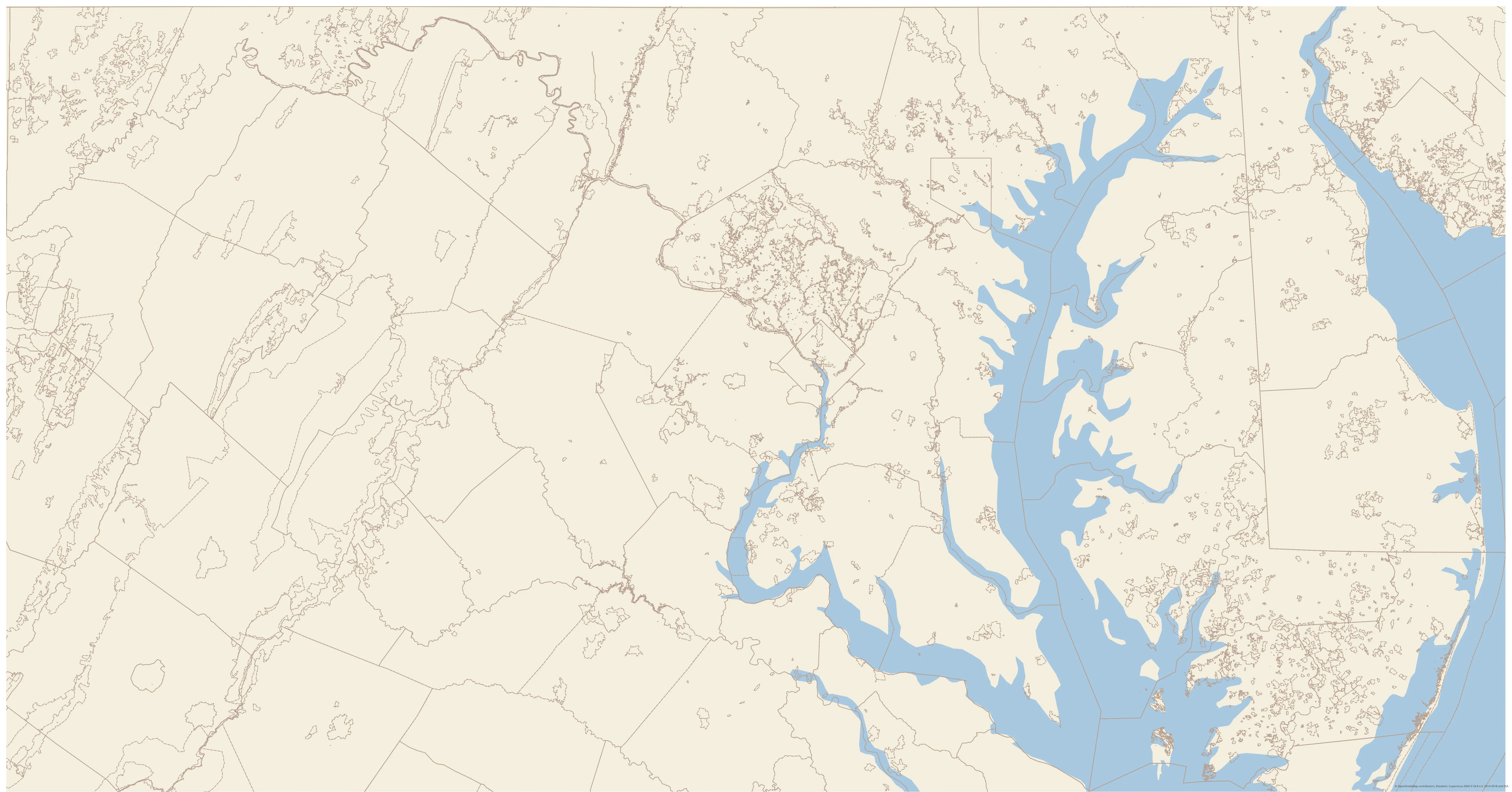 Topographic map of Maryland