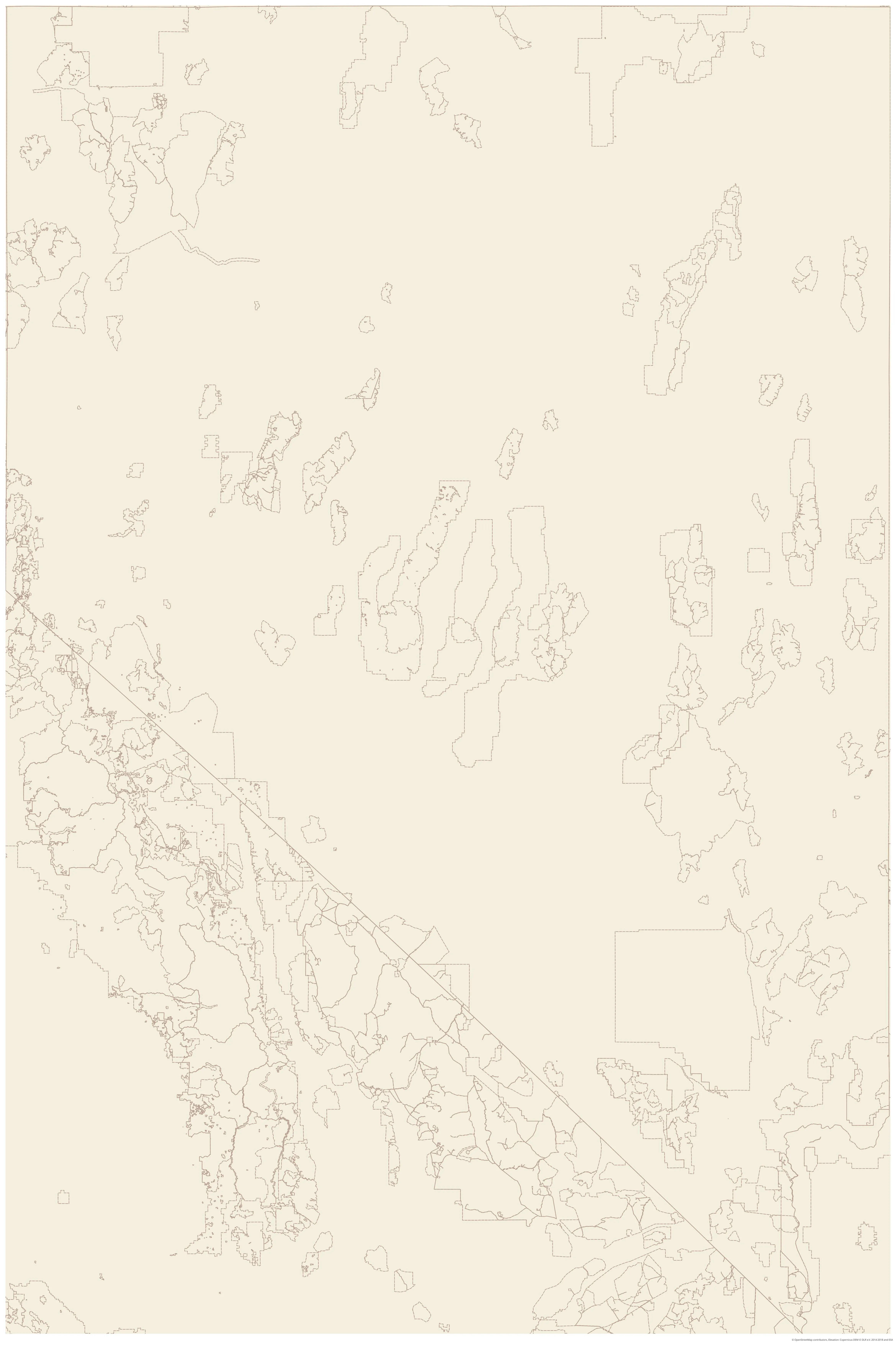 Topographic map of Nevada