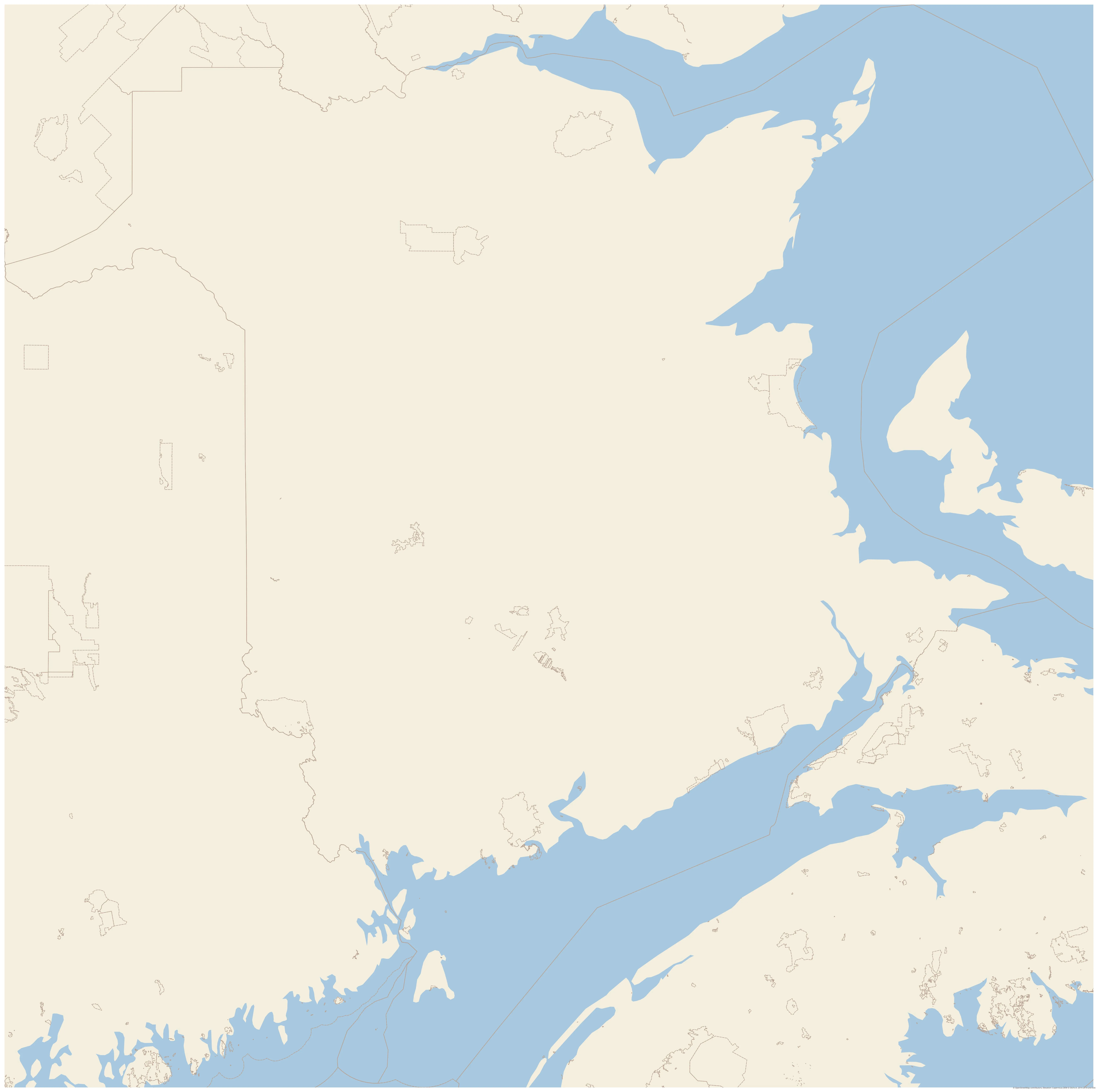 Topographic map of New Brunswick