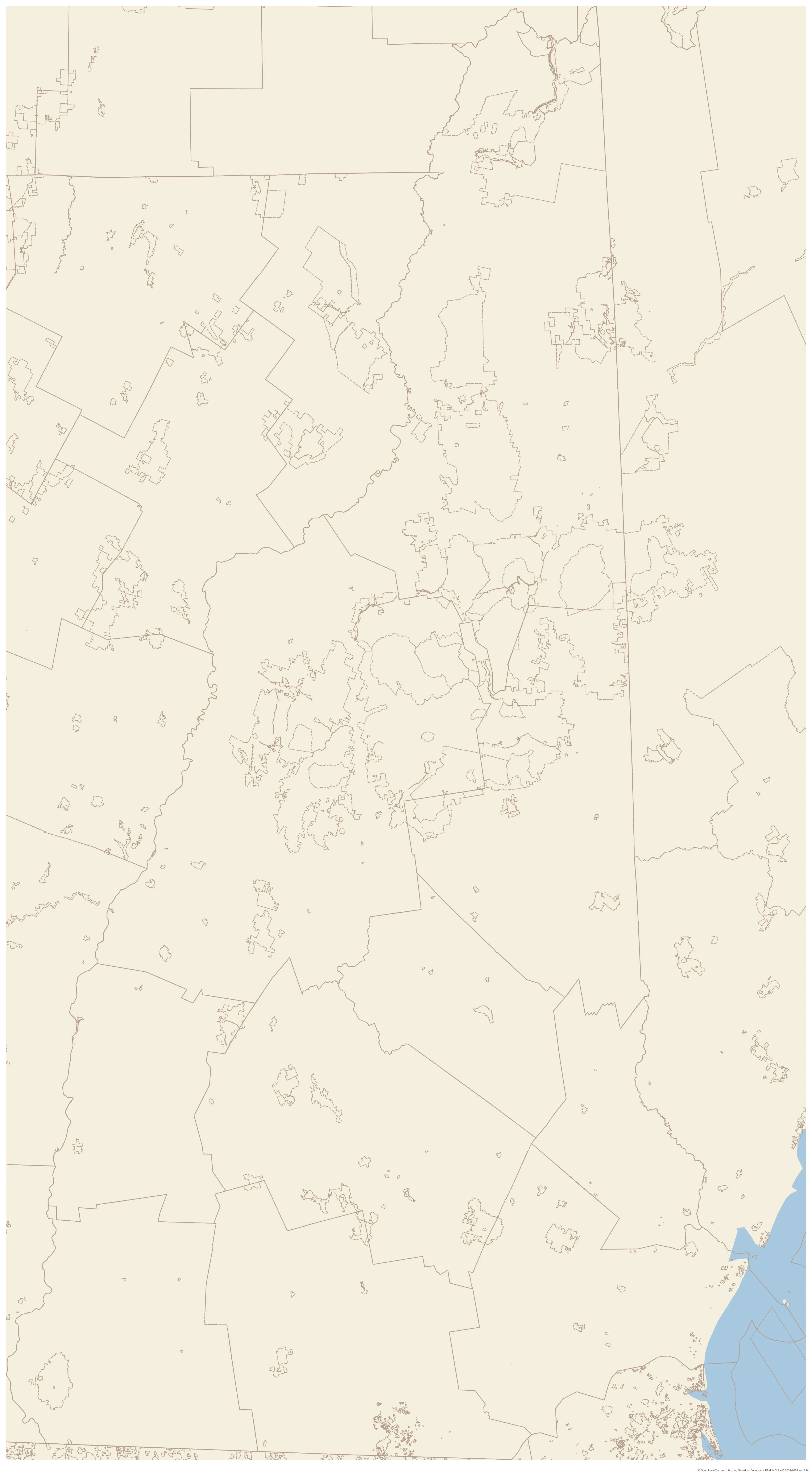 Topographic map of New Hampshire