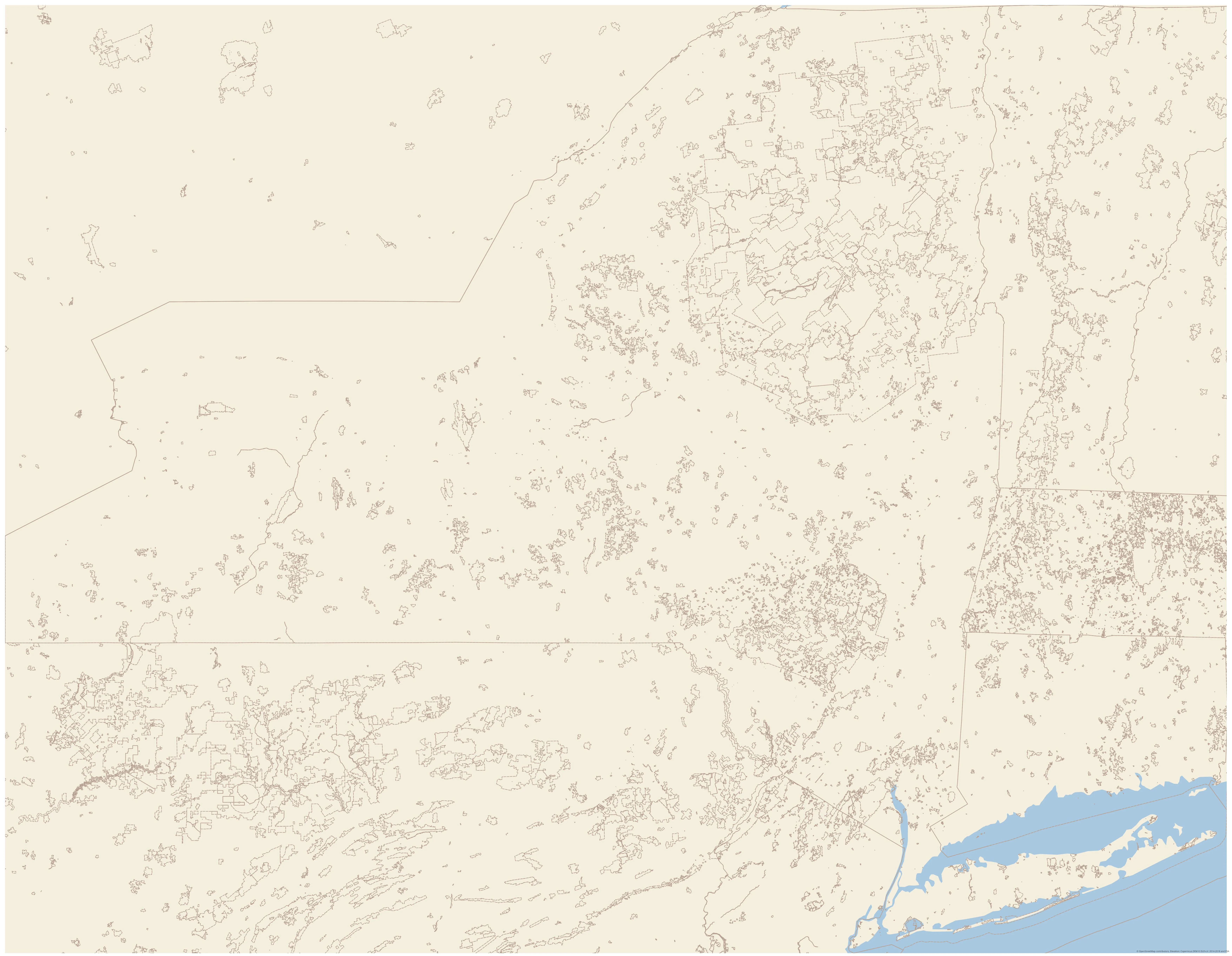 Topographic map of New York