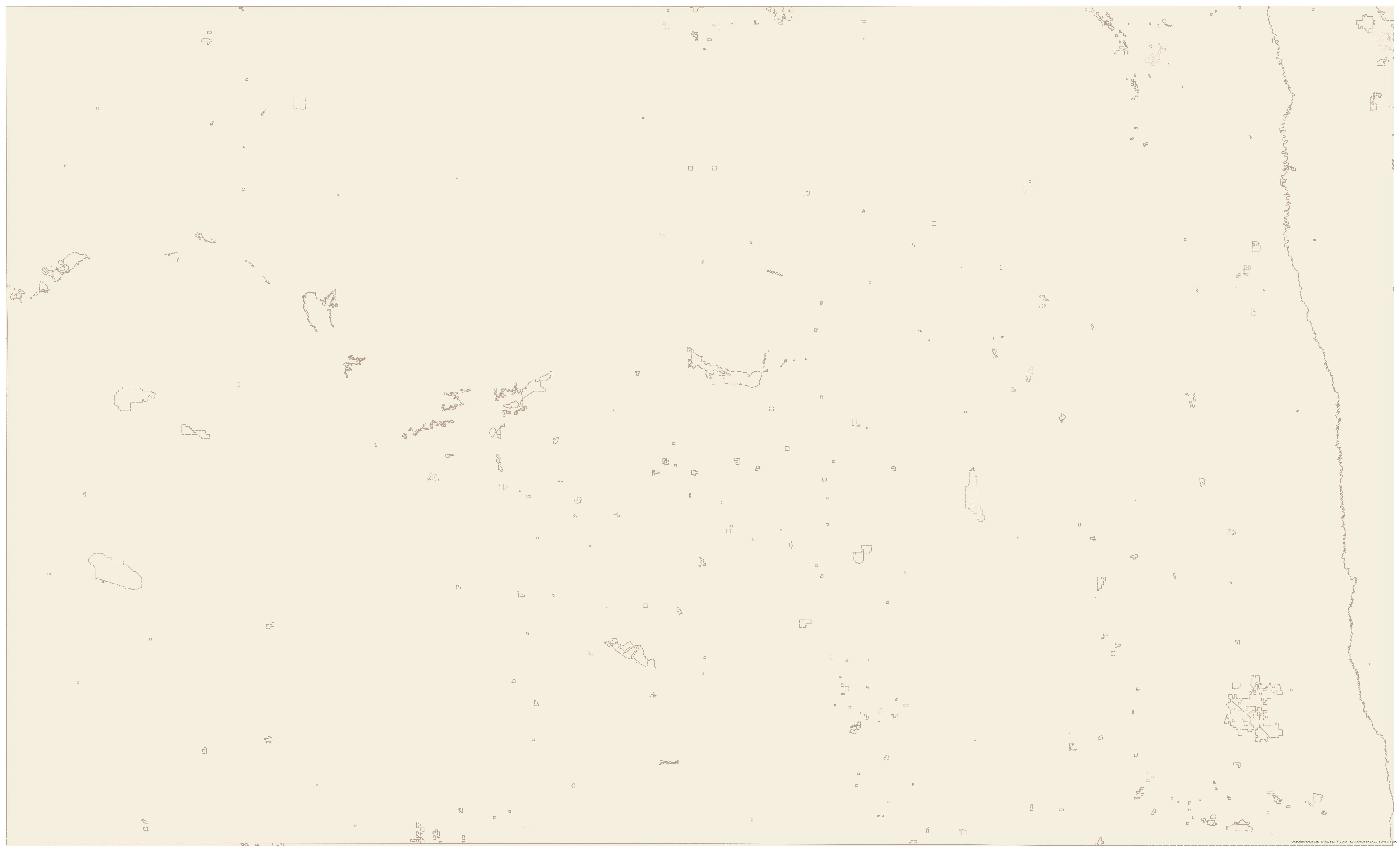 Topographic map of North Dakota