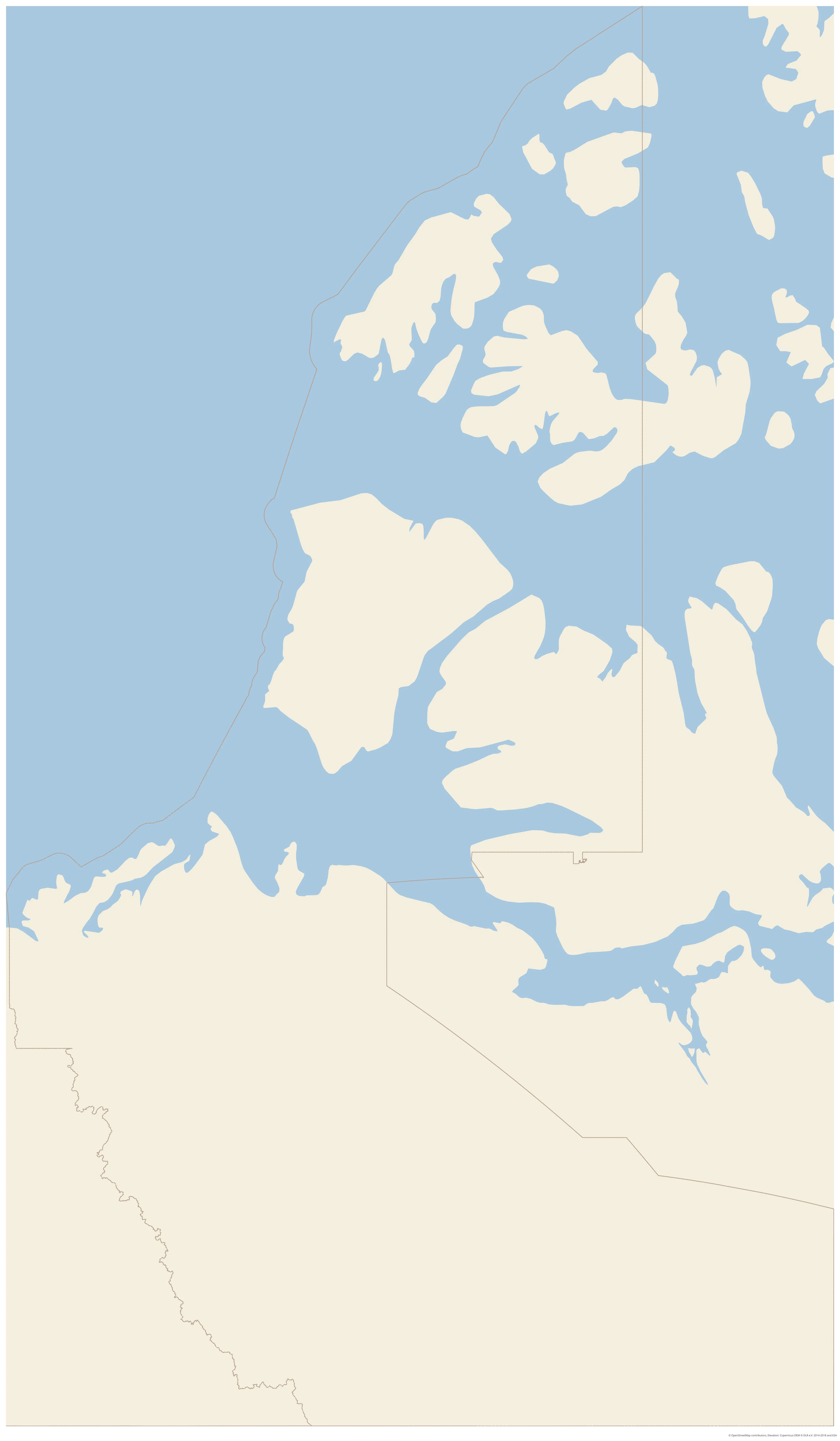 Topographic map of Northwest Territories