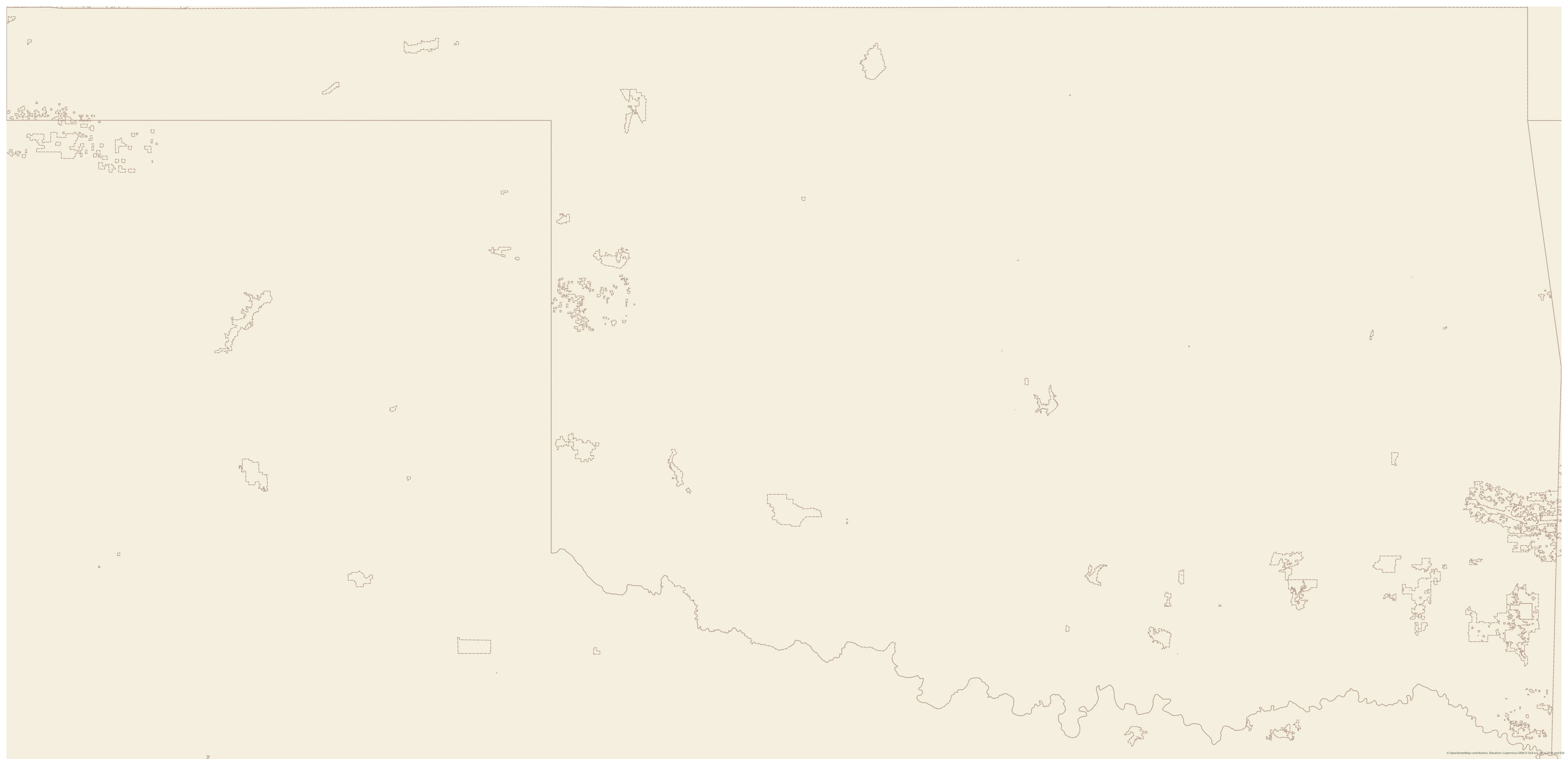 Topographic map of Oklahoma