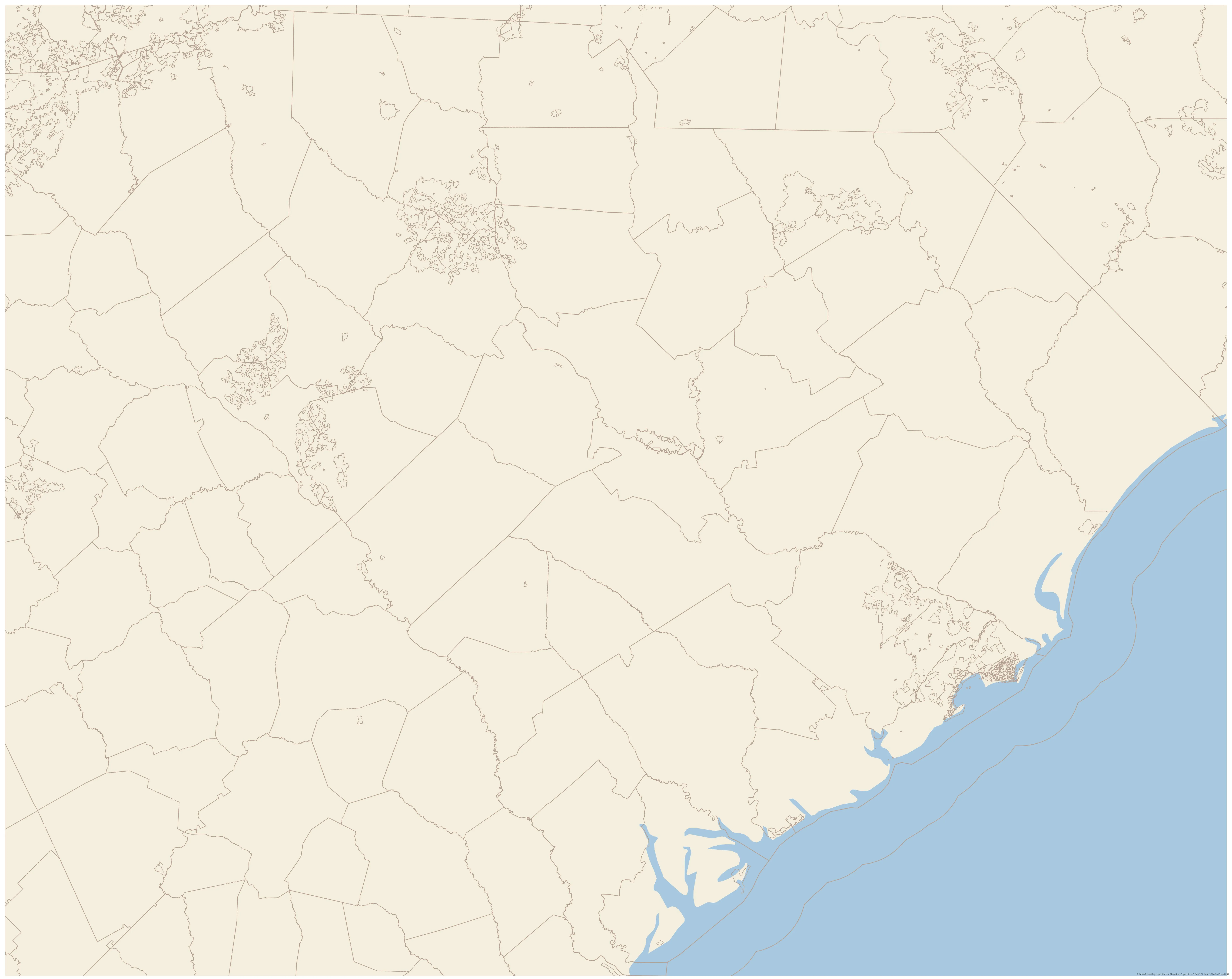 Topographic map of South Carolina