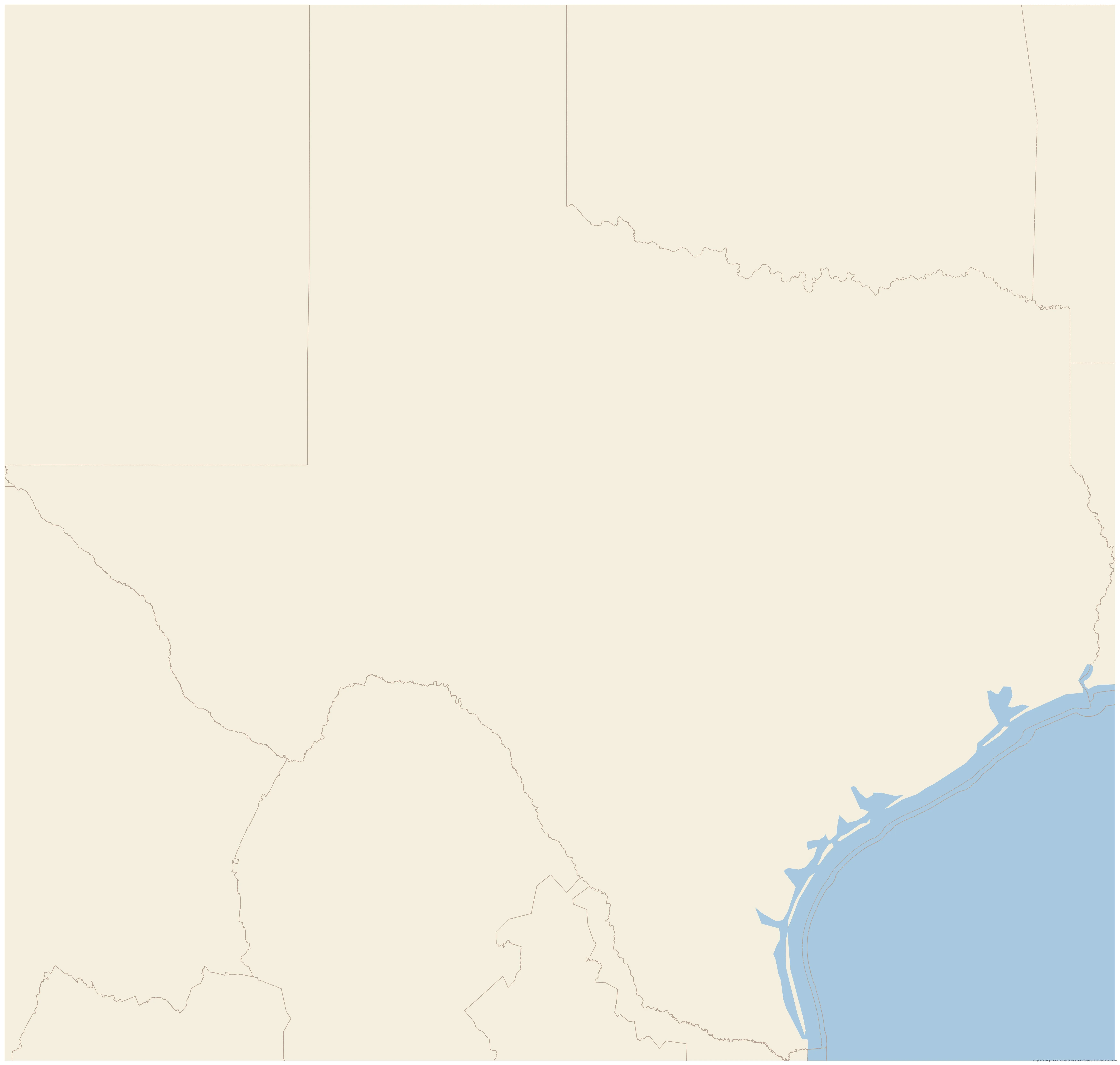 Topographic map of Texas