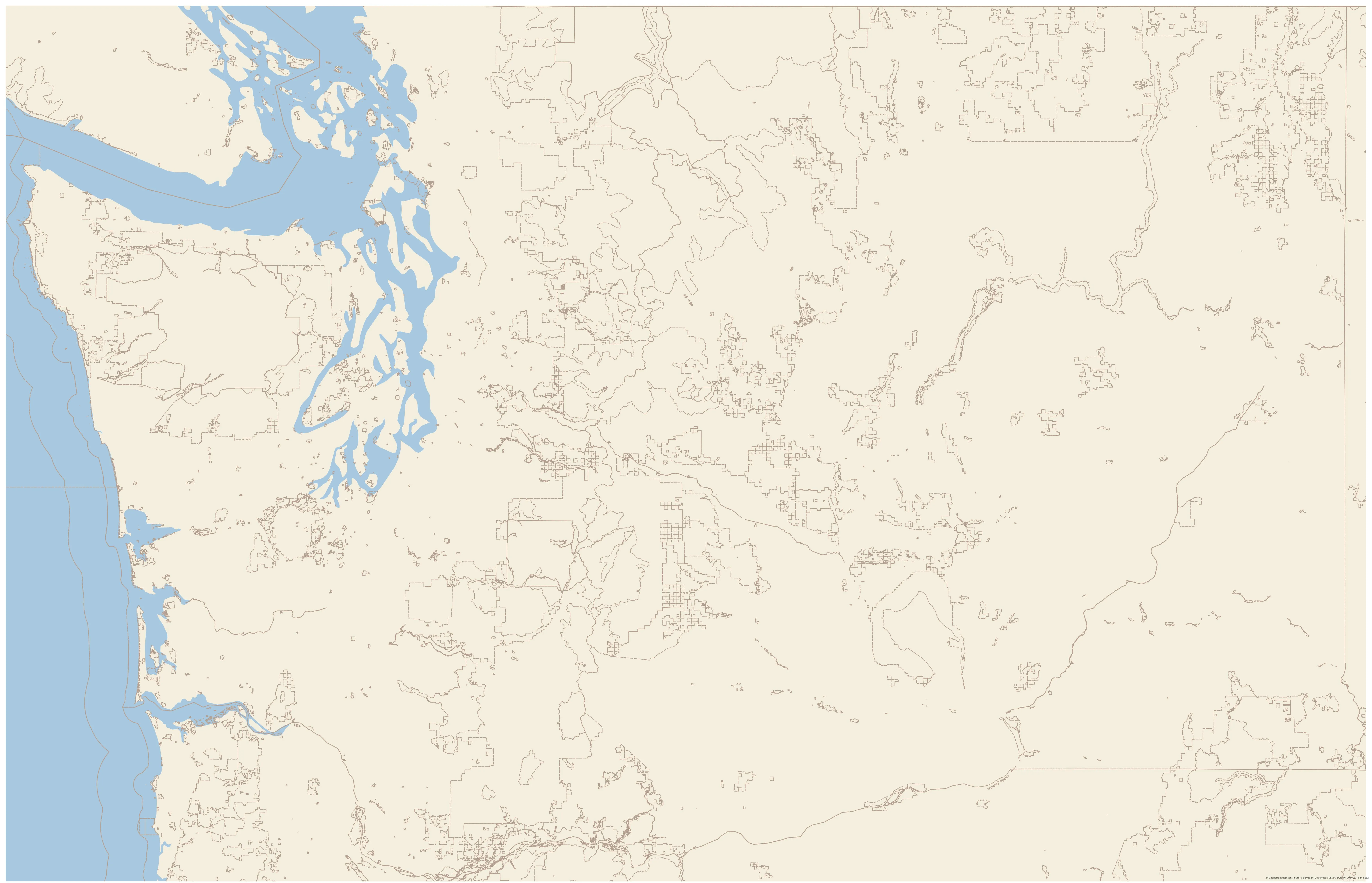Topographic map of Washington